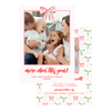 Pink Bow and Mistletoe Holiday Card