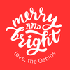 Merry and Bright Round Holiday Gift Tag