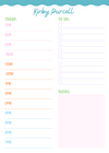 Colorful Hourly Planning Notepad