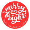 Merry and Bright Round Holiday Gift Tag
