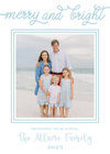 merry and bright blue holiday card