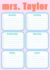 Color Block Weekday Notepad