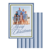 Light Blue & Dark Blue Scallop Holiday Card