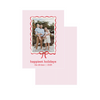 pink and red pinstripe bow holiday card