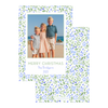Blue Watercolor Floral Holiday Card