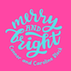 Merry and Bright Round Holiday Gift Tag
