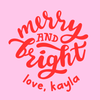 Merry and Bright Round Holiday Gift Tag