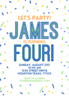 Blue and Green Confetti Invitation