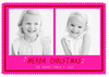 Pink and Red Merry and Bright Holiday Card