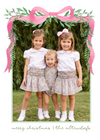 Pink Bow Garland Holiday Card
