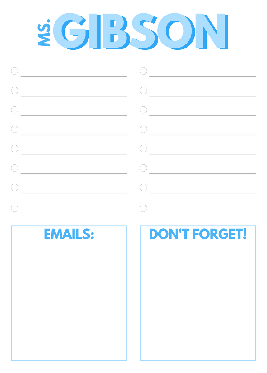 Name To-Do Notepad – Scribbled Designs