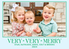 Very Very Merry Green Star Holiday Card