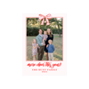 Light Pink Bow and Holly Holiday Card