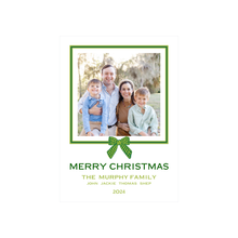  Light Green Bow Holiday Card