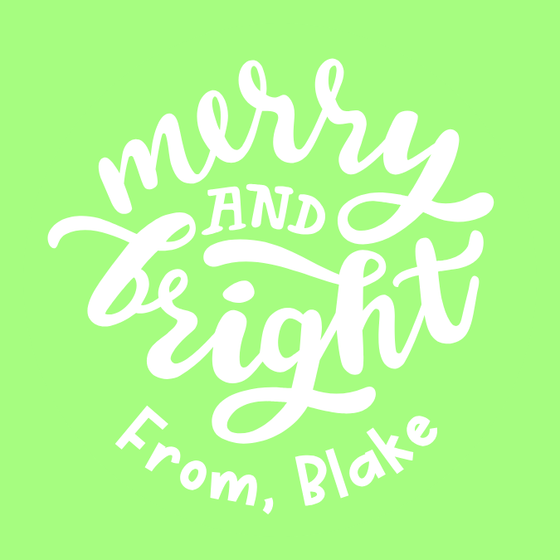 Merry and Bright Round Holiday Gift Tag