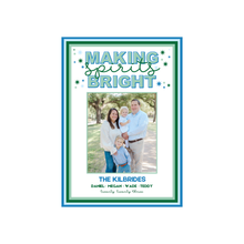  Blue Making Spirits Bright Holiday Card