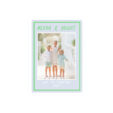  Neon Green Merry and Bright Holiday Card