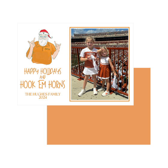 Longhorn Santa Holiday Card