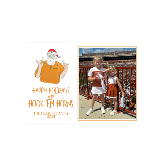 Longhorn Santa Holiday Card