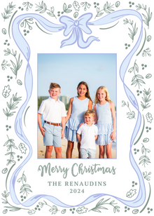  bow frame and leaf holiday card