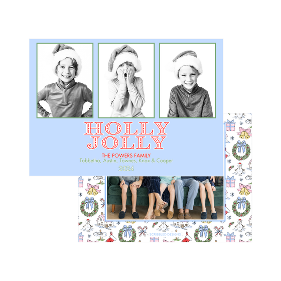 Holly Jolly Horizontal Holiday Card