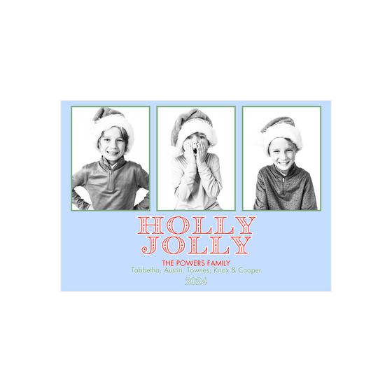 Holly Jolly Horizontal Holiday Card