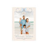 Blue Bow Seashell Holiday Card