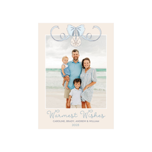  Blue Bow Seashell Holiday Card