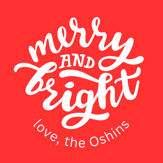 Merry and Bright Round Holiday Gift Tag