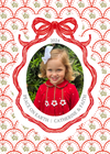 Mistletoe and Red Bow Holiday Card