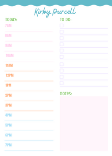  Colorful Hourly Planning Notepad