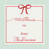 Stripe Bow Holiday Gift Tag