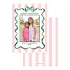 Pink Striped Holiday Card