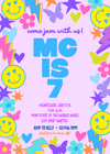 Groovy Fun Happy Invitation (DIGITAL)