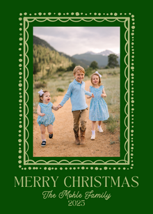  Dark Green Frame Holiday Card
