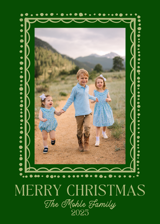 Dark Green Frame Holiday Card