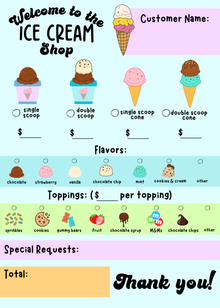 Imaginary Play Ice Cream Shop Notepad