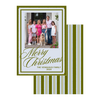 Dark Green & Light Blue Scallop Holiday Card