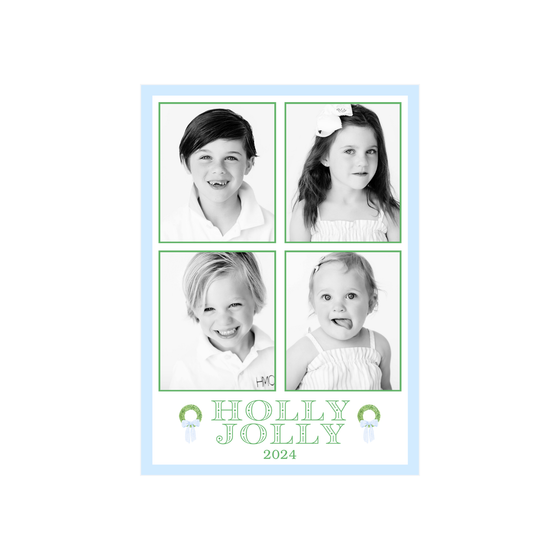 Holly Jolly Wreath Holiday Card