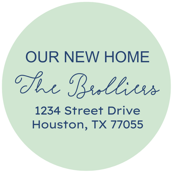 Green Round Holiday Card Return Address Label