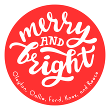  Merry and Bright Round Holiday Gift Tag