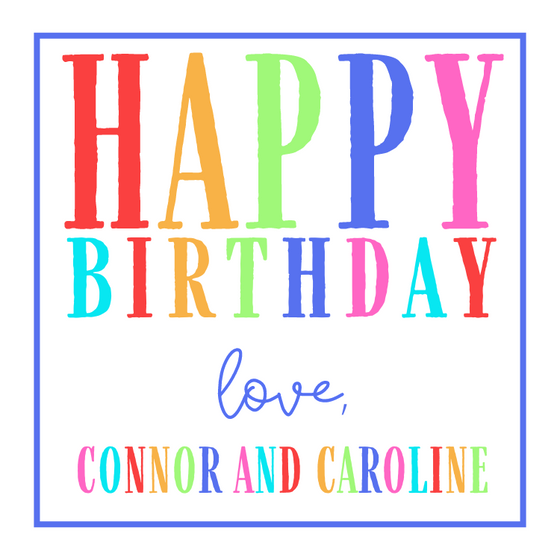 Rainbow Happy Birthday Gift Tag