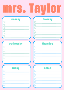  Color Block Weekday Notepad