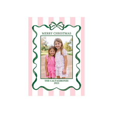  Pink Striped Holiday Card