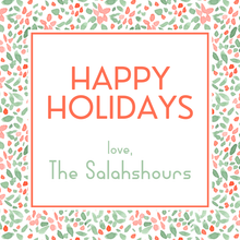  Watercolor Red Floral Holiday Gift Tag