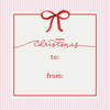 Stripe Bow Holiday Gift Tag