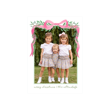  Pink Bow Garland Holiday Card