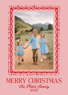  Pink/Red Frame Holiday Card