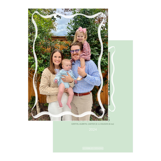 White Wave Simple Holiday Card