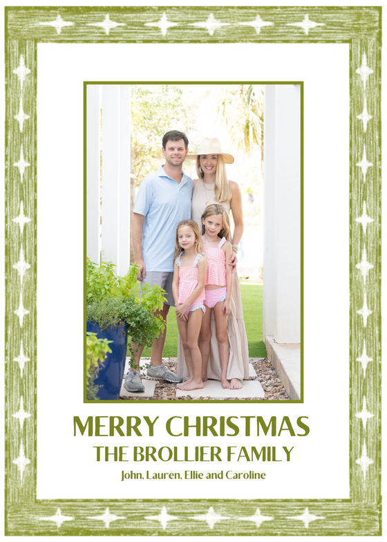 Green Watercolor Frame Holiday Card